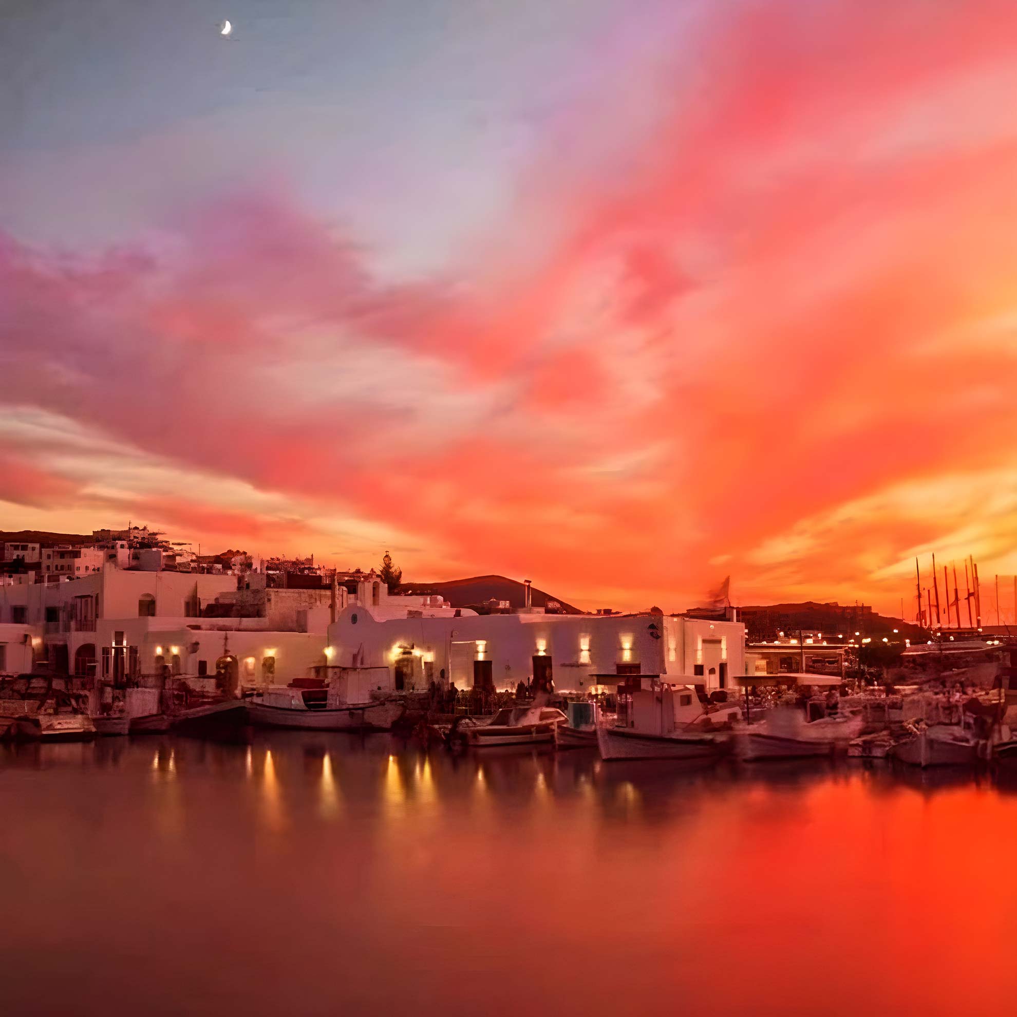 Cruise at Paros with Galatea at sunset time